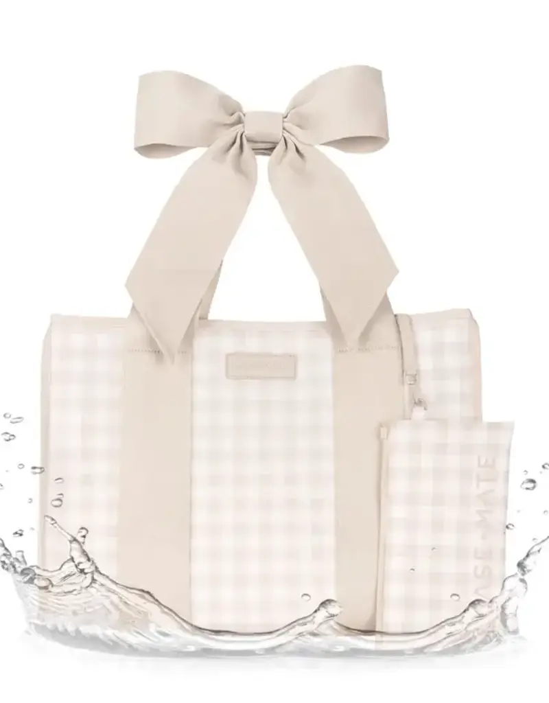 Case Mate Latte Gingham Bow Jelly Tote Bag