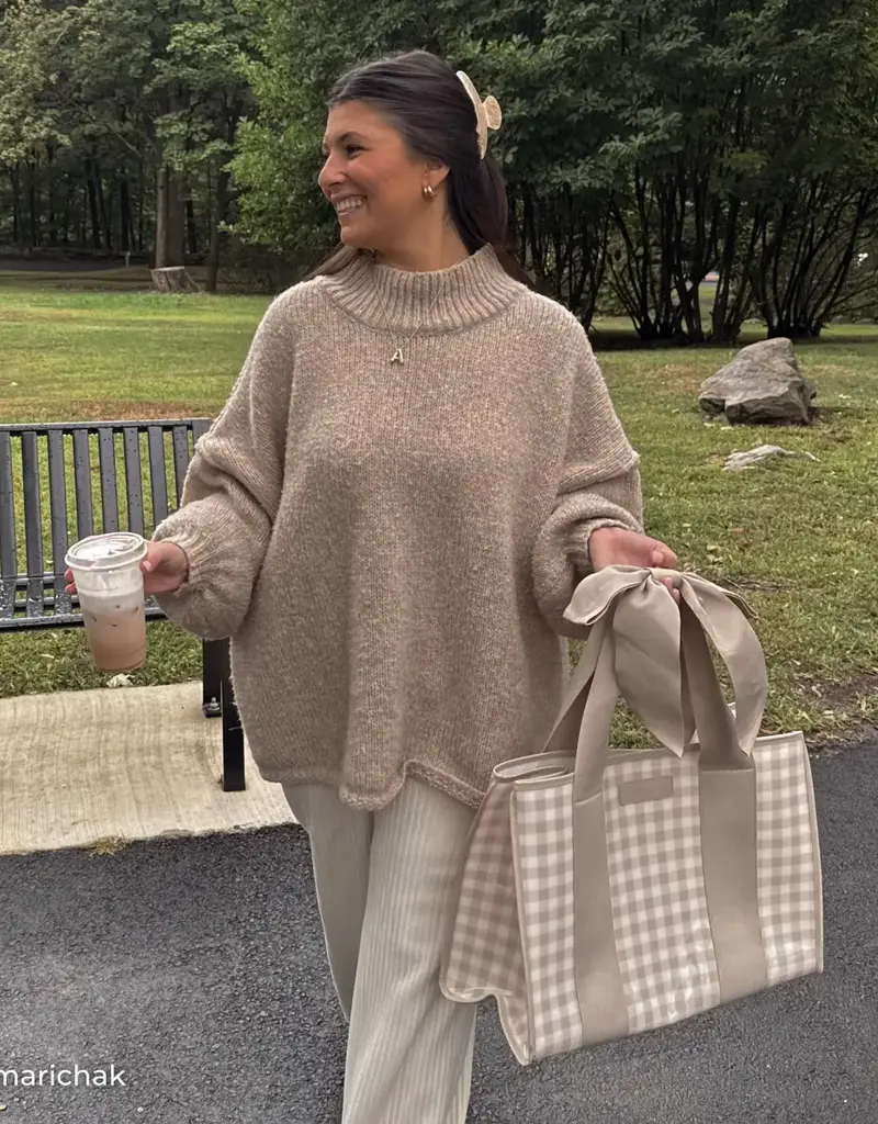 Case Mate Latte Gingham Bow Jelly Tote Bag