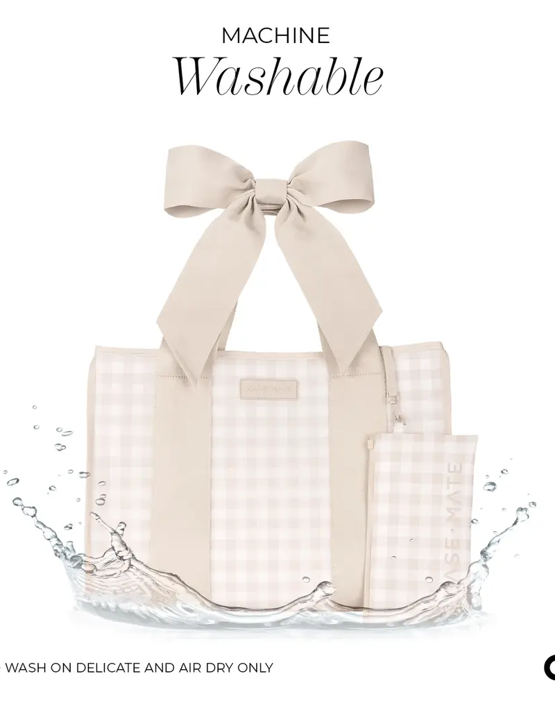 Case Mate Latte Gingham Bow Jelly Tote Bag