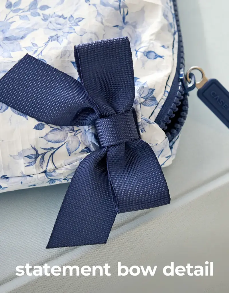 Case Mate Something Navy Bow Crinkle Makeup Bag