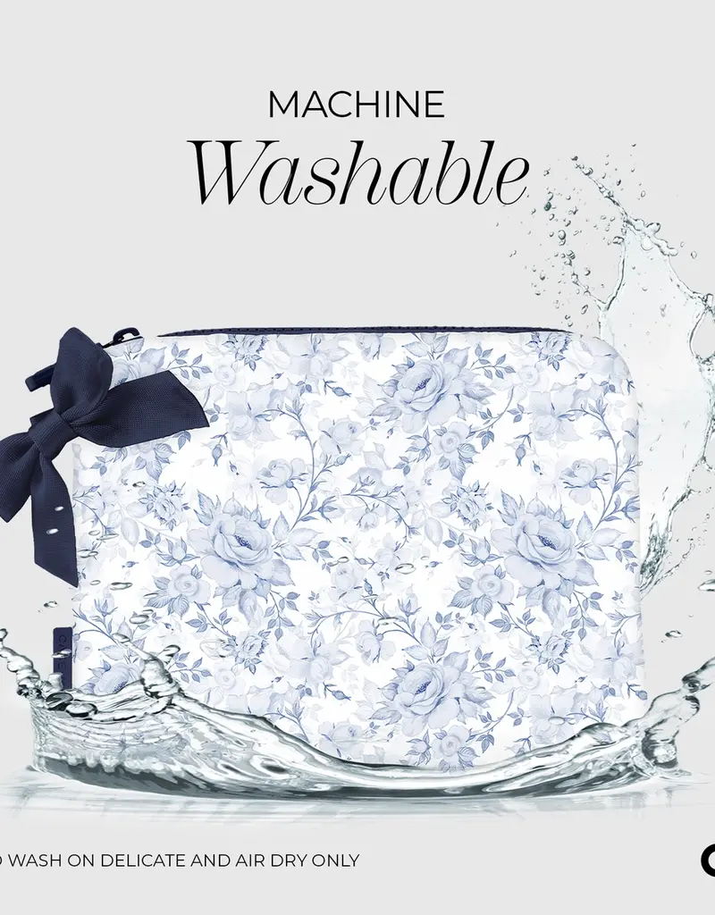 Case Mate Something Navy Bow Crinkle Makeup Bag