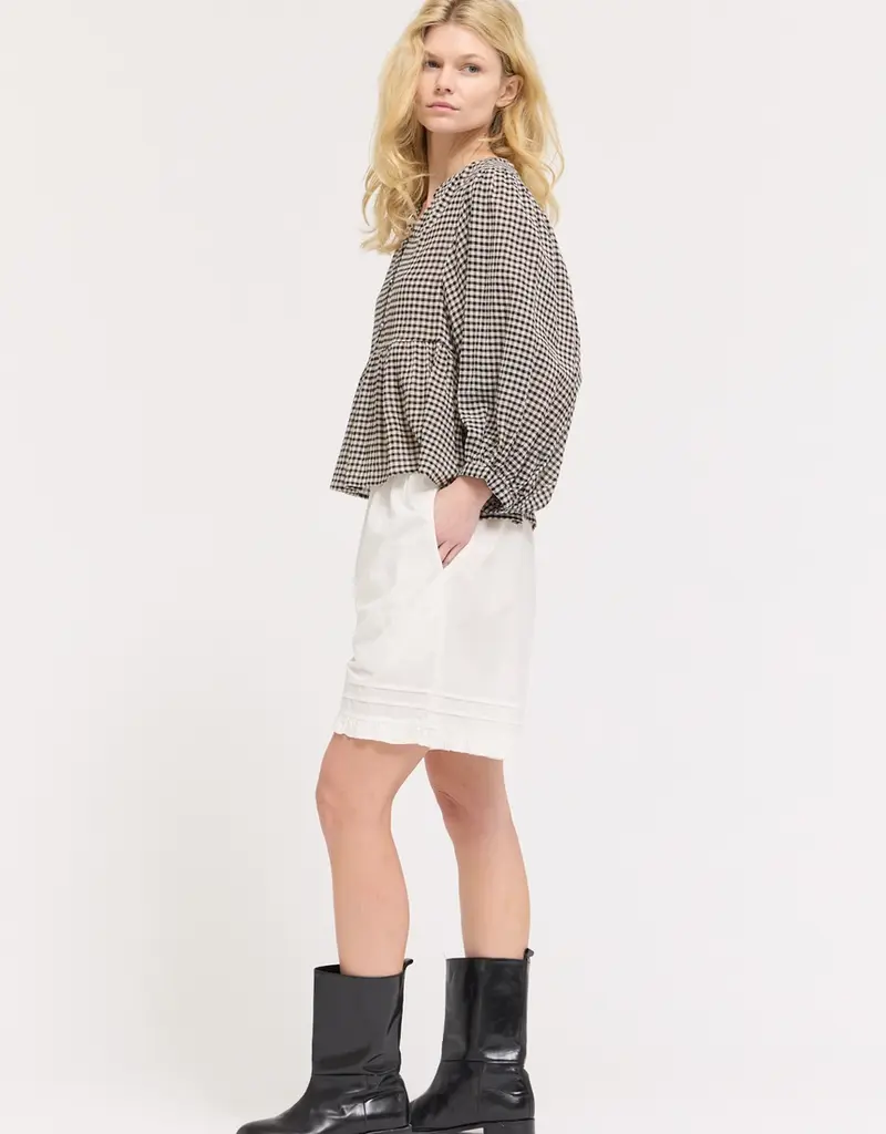 509 Broadway Gingham Ballon Sleeve Blouse
