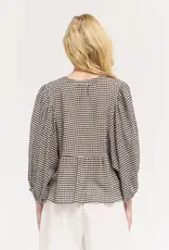 509 Broadway Gingham Ballon Sleeve Blouse
