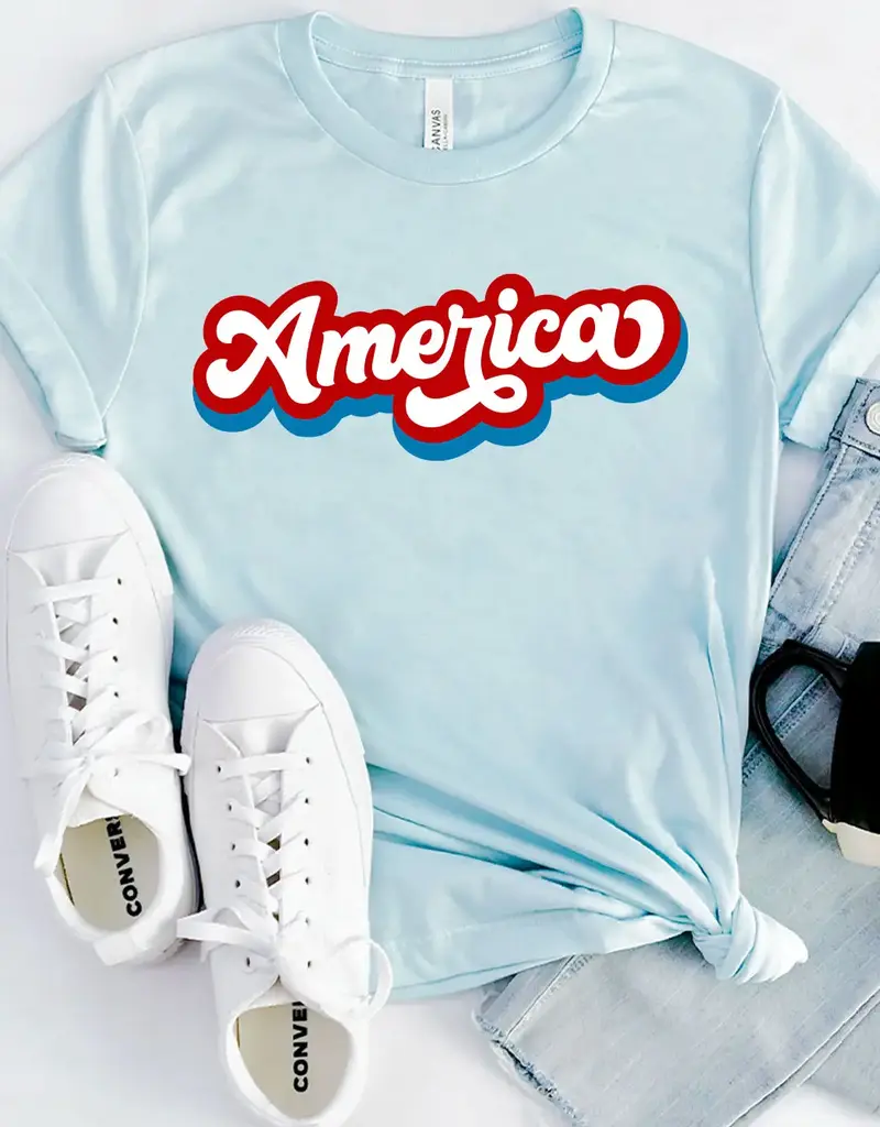 509 Broadway America Patriotic Retro 4th Of July Tee