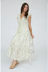 509 Broadway Floral Smocked V-Neck Midi Dress