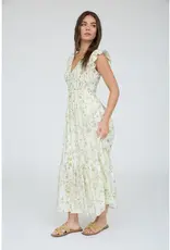 509 Broadway Floral Smocked V-Neck Midi Dress