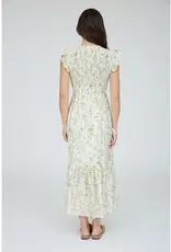 509 Broadway Floral Smocked V-Neck Midi Dress