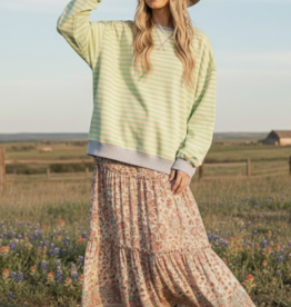 509 Broadway Multi Color Striped Sweatshirt