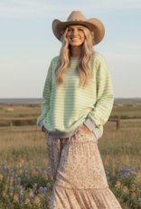 509 Broadway Multi Color Striped Sweatshirt