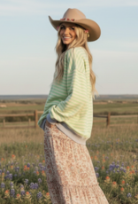 509 Broadway Multi Color Striped Sweatshirt