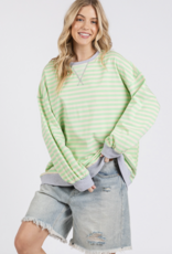509 Broadway Multi Color Striped Sweatshirt
