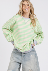 509 Broadway Multi Color Striped Sweatshirt
