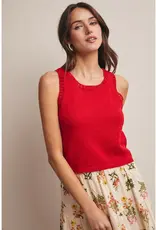 509 Broadway Open-Knit Sleeveless Tank Top