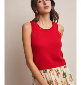 509 Broadway Open-Knit Sleeveless Tank Top