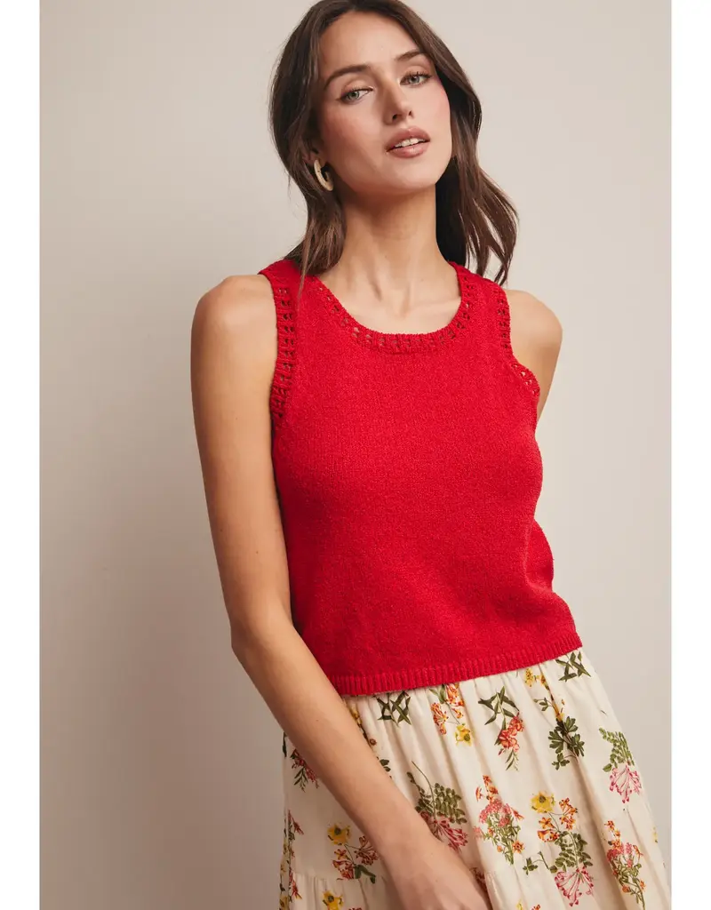 509 Broadway Open-Knit Sleeveless Tank Top