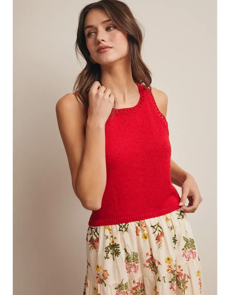 509 Broadway Open-Knit Sleeveless Tank Top
