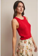 509 Broadway Open-Knit Sleeveless Tank Top