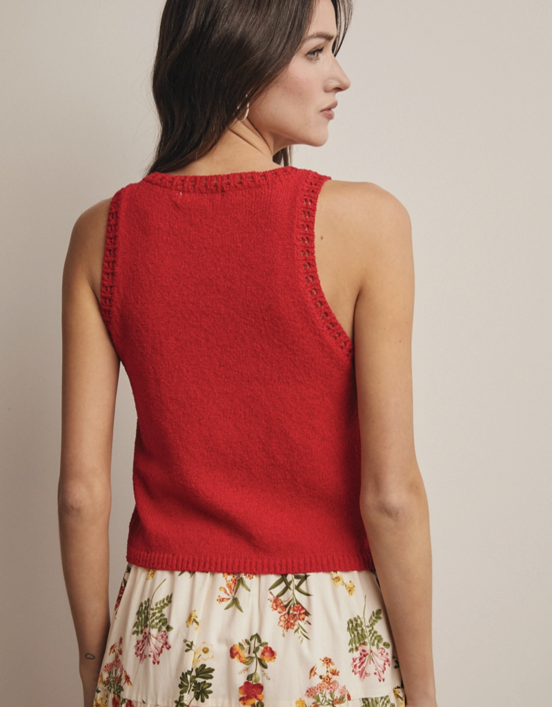 509 Broadway Open-Knit Sleeveless Tank Top