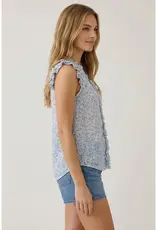 509 Broadway Abstract Printed V-Neck Blouse