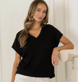 509 Broadway Short Sleeve V-Neck Top
