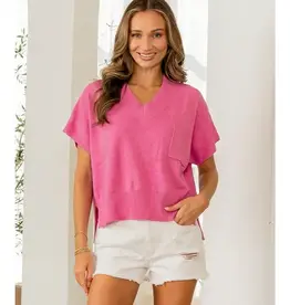 509 Broadway V-Neck Pocket S/S Top