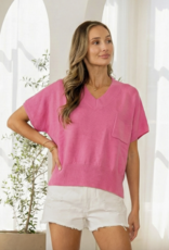 509 Broadway V-Neck Pocket S/S Top