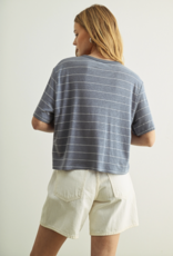509 Broadway Stripe Cotton Linen Top