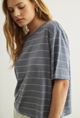 509 Broadway Stripe Cotton Linen Top