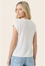 509 Broadway Pointelle Slit Neck SS Sweater