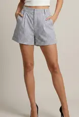 509 Broadway Striped Cuffed Shorts