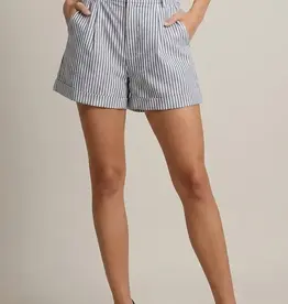 509 Broadway Striped Cuffed Shorts