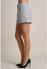 509 Broadway Striped Cuffed Shorts
