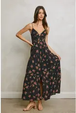 509 Broadway Floral Bodice Detail Maxi Dress