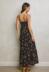 509 Broadway Floral Bodice Detail Maxi Dress