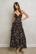 509 Broadway Floral Bodice Detail Maxi Dress