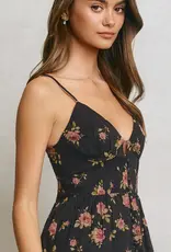 509 Broadway Floral Bodice Detail Maxi Dress