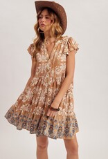 509 Broadway Vintage Wallpaper Print Dress