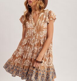 509 Broadway Vintage Wallpaper Print Dress