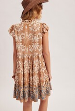 509 Broadway Vintage Wallpaper Print Dress