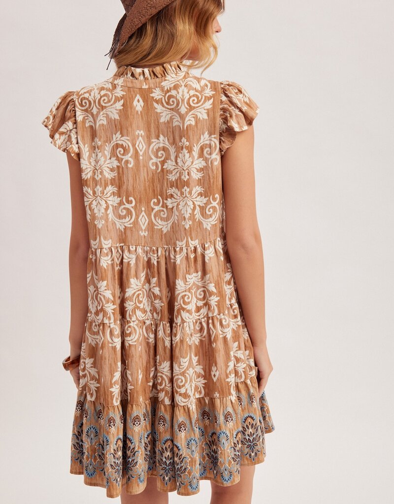 509 Broadway Vintage Wallpaper Print Dress