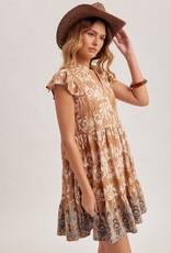 509 Broadway Vintage Wallpaper Print Dress