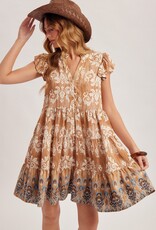 509 Broadway Vintage Wallpaper Print Dress