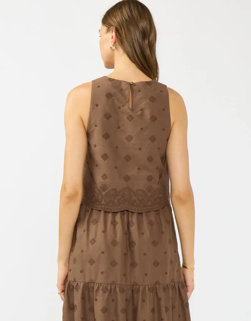 509 Broadway All Over Embroidered Tank