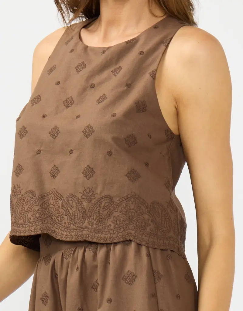 509 Broadway All Over Embroidered Tank