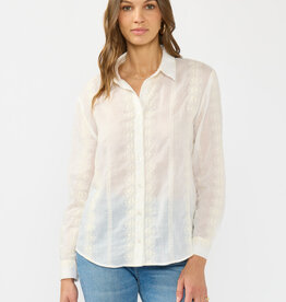 509 Broadway Tribal Embroidered Stripe Shirt
