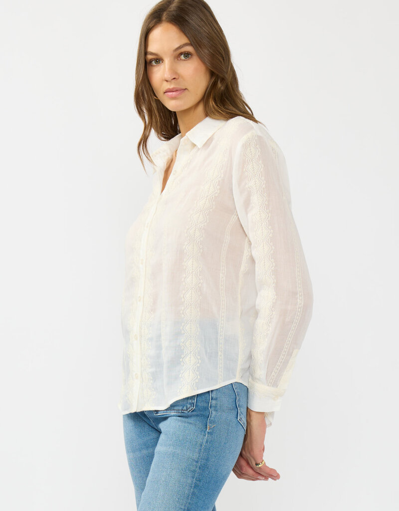509 Broadway Tribal Embroidered Stripe Shirt