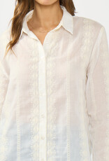 509 Broadway Tribal Embroidered Stripe Shirt