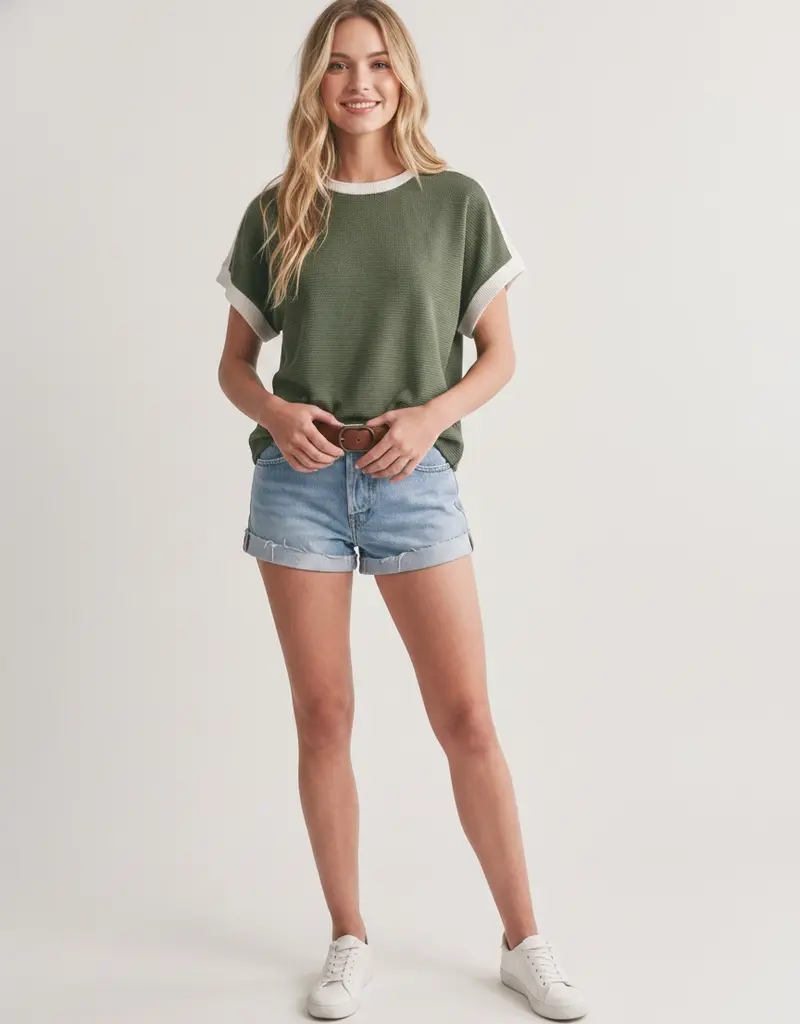 509 Broadway Round Neck Colorblock Tank