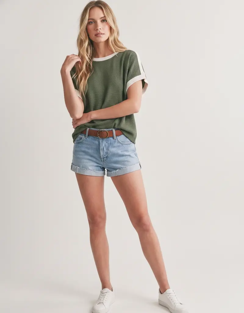 509 Broadway Round Neck Colorblock Tank