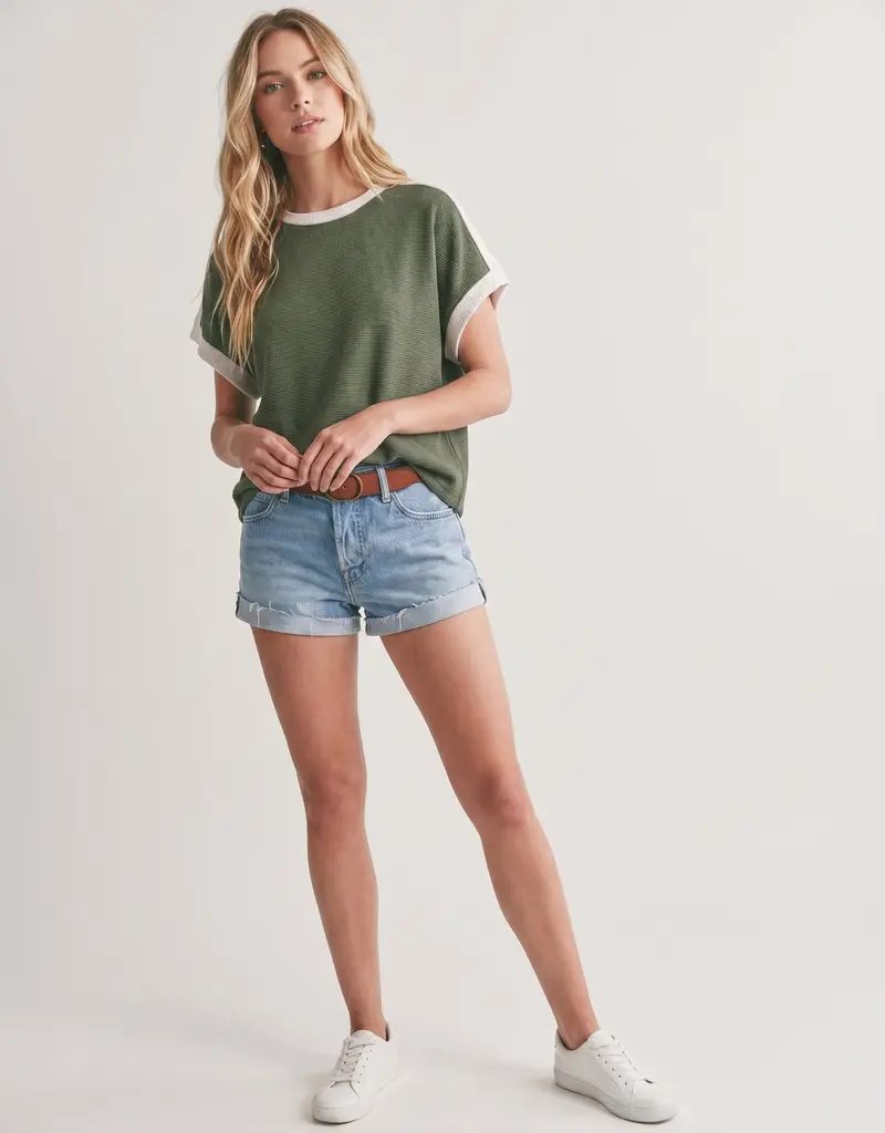 509 Broadway Round Neck Colorblock Tank